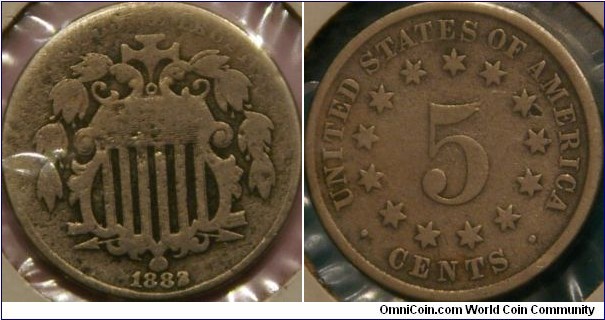 Shield Type 5 cents, 20.5 mm, Cu-Ni 