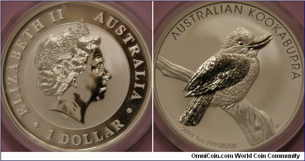 Kookaburra, beautiful silver bullion coin, 1 dollar, 40 mm