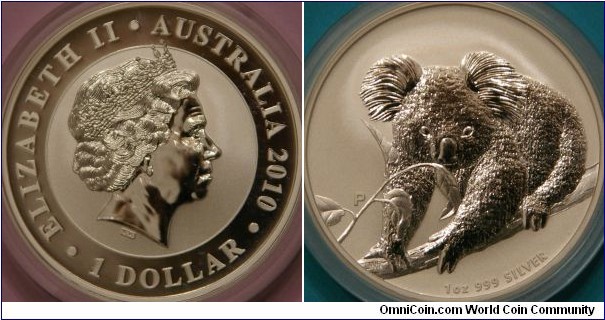 2010 Koala, beautiful bullion coin, 1 dollar, 40 mm
