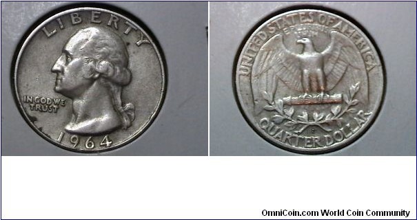 U.S. 1964-D Silver 25 Cents 