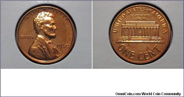 U.S. 1 Cent Lincoln Memorial Proof Large Date