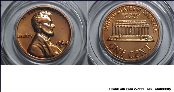 U.S. 1 Cent Lincoln Memorial Proof