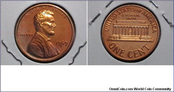 U.S. 1 Cent Lincoln Memorial Proof