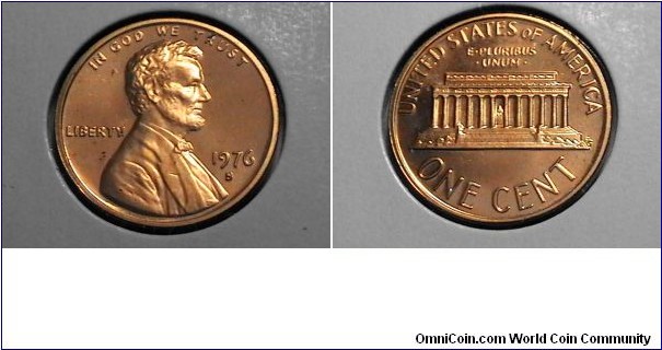 U.S. 1 Cent Lincoln Memorial Proof