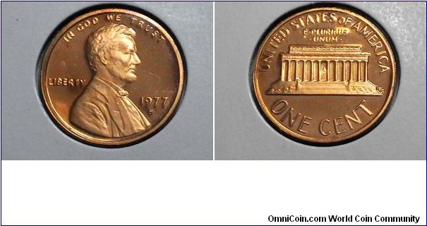 U.S. 1 Cent Lincoln Memorial Proof