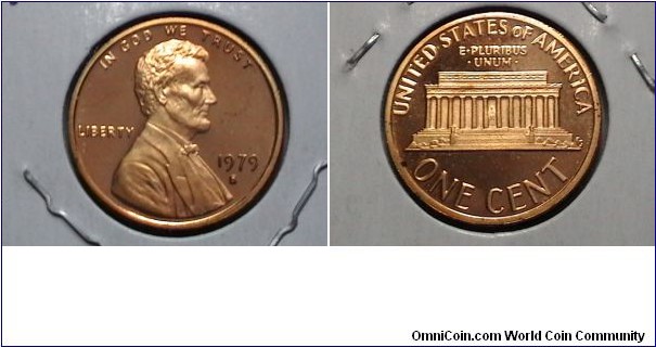 U.S. 1 Cent Lincoln Memorial Proof Type 1