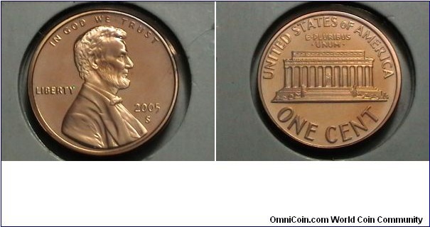 U.S. 1 Cent Lincoln Memorial Proof