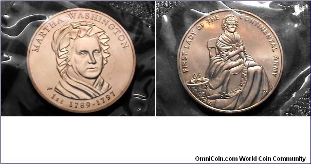 Spouse Medal 2007  1st 1789-1797 Martha Washington 
