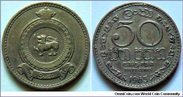 50 cents.
1965,Ceylon