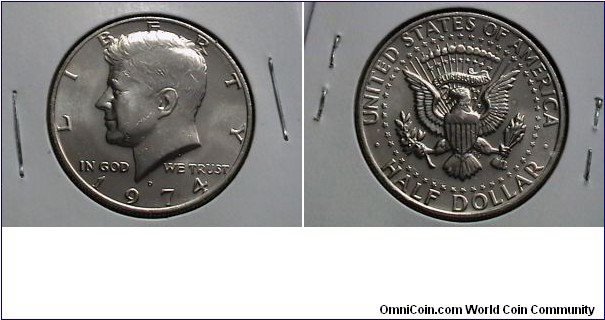 U.S. 1974-D Kennedy Half KM# 202b 