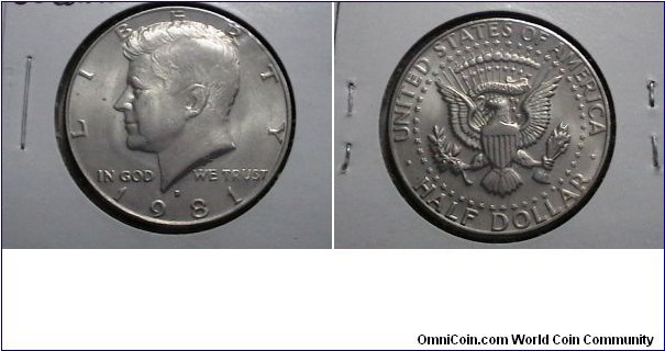 U.S. 1981-D 50 Cents Kennedy Half KM# A202a 