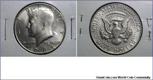 U.S. 1981-P 50 Cents Kennedy Half KM# A202a 