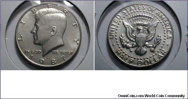 U.S. 1987-P 50 Cents Kennedy Half KM# A202a 