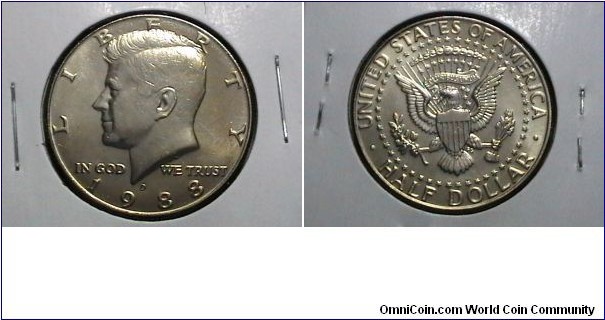 U.S. 1988-D 50 Cents Kennedy Half KM# A202a 