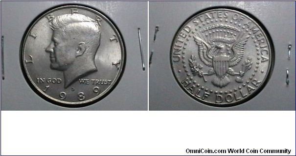 U.S. 1989-D 50 Cents Kennedy Half KM# A202a 