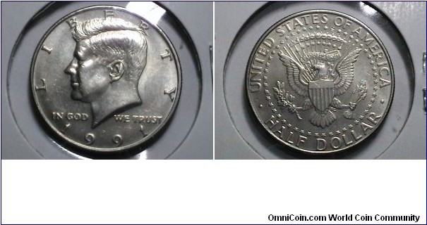 U.S. 1991-P 50 Cents Kennedy Half KM# A202a 