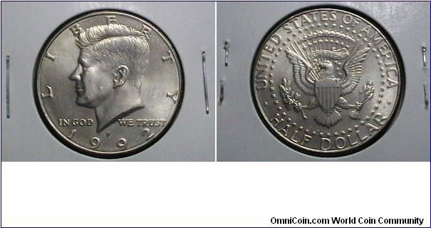 U.S. 1992-P 50 Cents Kennedy Half KM# A202a 