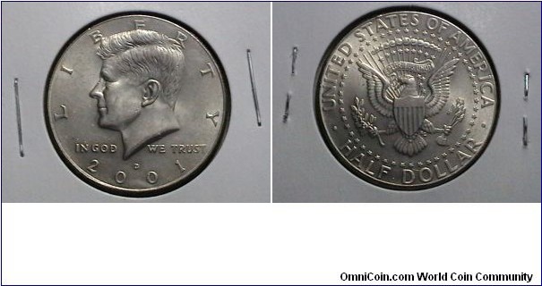 U.S 2001-D 50 Cents Kennedy Half KM#  A202a 