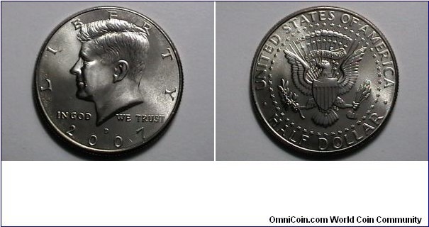 U.S 2007-D 50 Cents Kennedy Half KM#  A202a 