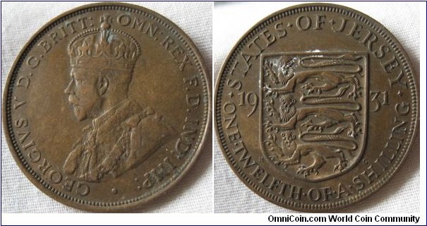 1931 1/12 of a shilling aVF