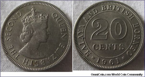 malaya and north borneo 20 cents EF