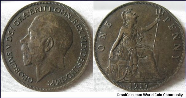 1917 penny, VF