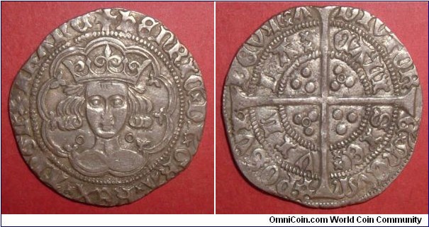 1422-7 Henry VI. Groat (annulet-issue)
Calais