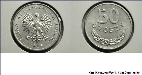 Poland 1986  50 Groszy KM Y# 48.2 