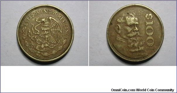 Mexico 1988-M 100 Pesos KM# 493 