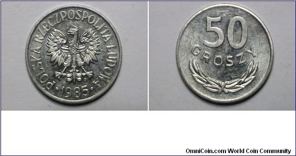 Poland 1985-MW 50 Groszy Y# 48.1 Thanks Henry12