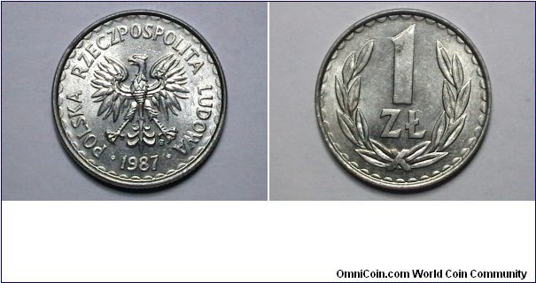 Poland 1987-MW 1 Zloty Y# 49.2 Thanks Henry12