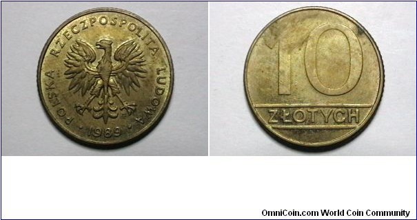 Poland 1989-MW 10 Zlotych Y# 152.2 Thanks Henry12