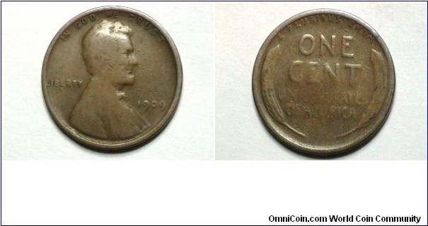 U.S. 1909-P 1 Cent KM# 132 