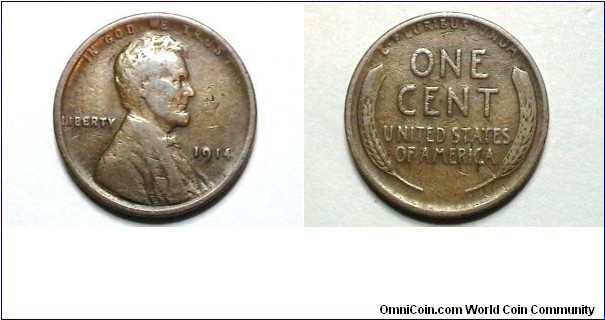 U.S. 1914-P 1 Cent KM# 132 