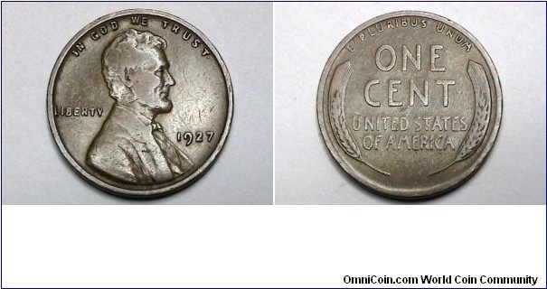 U.S. 1927-P 1 Cent KM# 132 