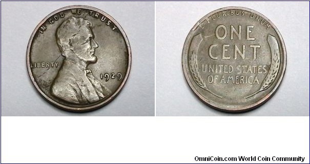 U.S. 1929-P 1 Cent KM# 132 