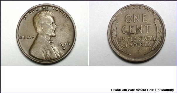 U.S. 1930-S 1 Cent KM# 132 