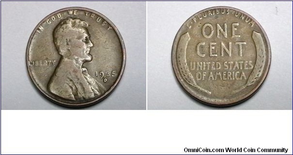 U.S. 1935-D 1 Cent KM# 132 