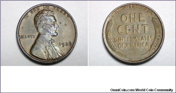 U.S. 1936-P 1 Cent KM# 132 