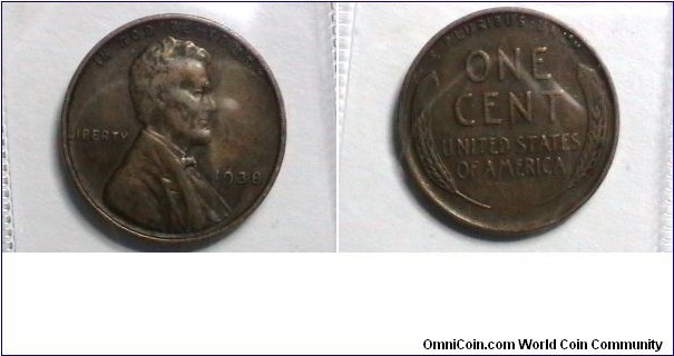U.S. 1938-P 1 Cent KM# 132 