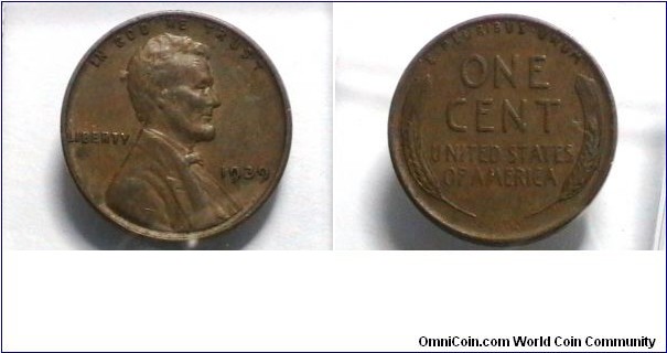 U.S. 1939-P 1 Cent KM# 132 