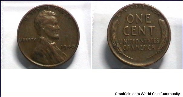 U.S. 1940-P 1 Cent KM# 132 