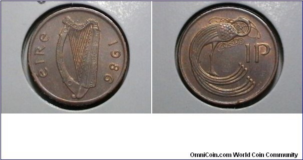 Ireland 1986 1 Penny KM# 20 