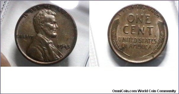 U.S. 1945-P 1 Cent KM# A132 