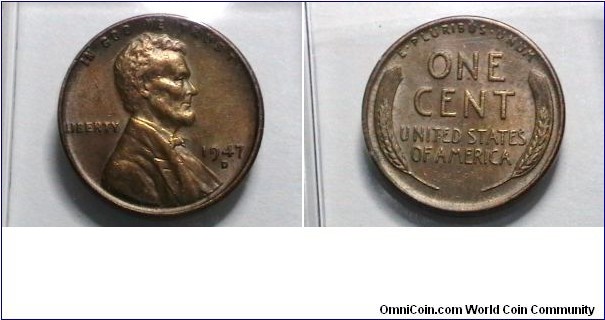 U.S. 1947-D 1 Cent KM# A132 