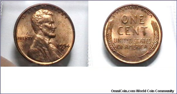 U.S. 1954-D 1 Cent KM# A132 