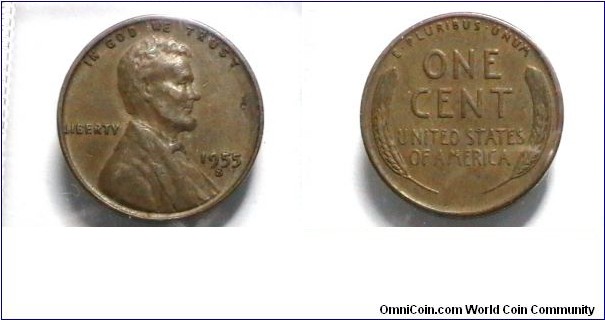 U.S. 1955-S 1 Cent KM# A132 