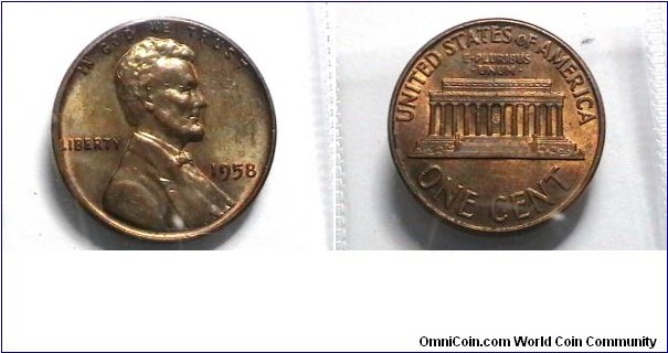 U.S. 1958-P 1 Cent KM# A132 