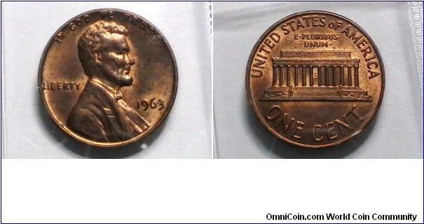 U.S. 1963-P 1 Cent KM# 201 