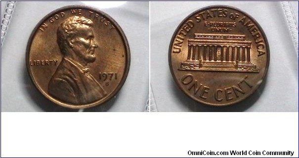 U.S. 1971-S 1 Cent KM# 201 